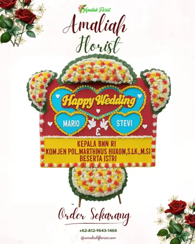 Karangan Papan Bunga Pernikahan di Leuwimalang